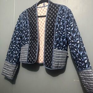 Women's Blue Patterned Jacket